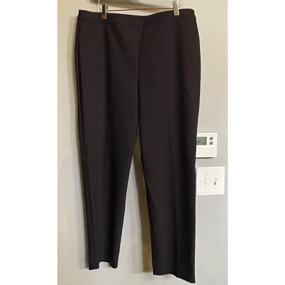 St. John Caviar Pants Mid Rise Tapered Stretch Dress USA Made Sz‎ 12 EUC